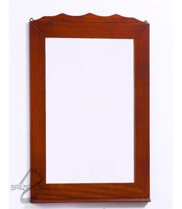 Specchio in legno con corona - Noce