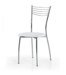Sedia da cucina in acciaio cromato ed ecopelle