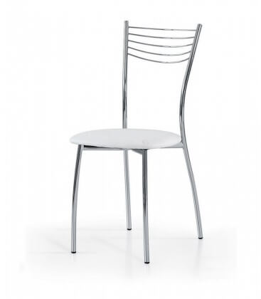Sedia da cucina in acciaio cromato ed ecopelle