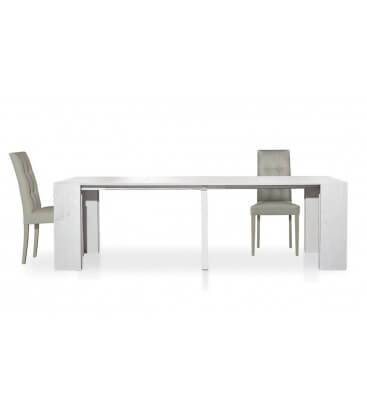 Tavolo consolle legno bianco consumato allungabile