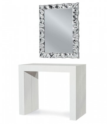 Specchiera con cornice moderna effetto argento