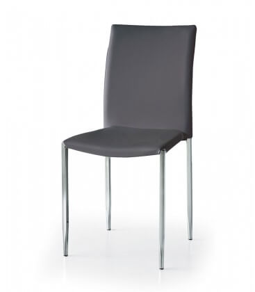 Sedia in metallo ed ecopelle