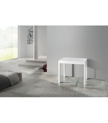 Consolle allungabile bianca piano bianco frassinato