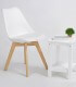 Sedia in propilene bianca e gambe in legno naturale
