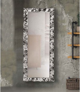Specchiera moderna 170x70 con cornice argento in vetro