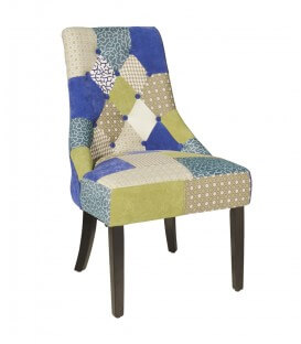 Poltrona patchwork imbottita in tessuto