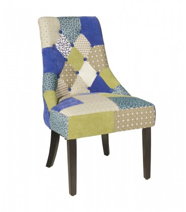 Poltrona patchwork imbottita in tessuto