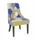 Poltrona patchwork imbottita in tessuto