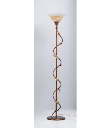 Lampada da terra Spiro con foglie
