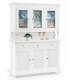Credenza a 4 porte con alzata a 4 ante in vetro