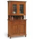 Credenza a 2 porte con alzata a 2 ante in vetro