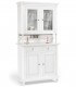 Credenza a 2 porte con alzata a 2 ante in vetro