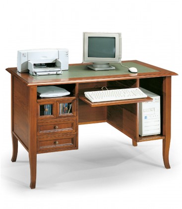 Scrivania Classica in Legno per PC noce lucido