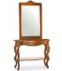 Ingresso Consolle Barocco e Specchio Cornice Legno noce lucido