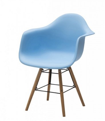 Sedia poltroncina con gambe in legno