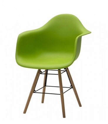 Sedia poltroncina con gambe in legno