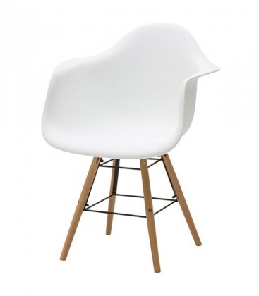 Sedia poltroncina con gambe in legno