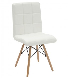 Sedia Design in Similpelle color Bianco