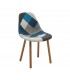 Sedia Imbottita Patchwork con gambe di legno