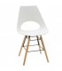 Sedia Design Polipropilene Bianco mod DAW WOODEN