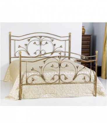 Letto singolo in ferro battuto Foglie