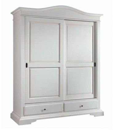 Armadio Legno 2 Ante Scorrevoli Bianco