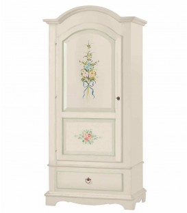 Armadio Legno 1 Porta Bianco con decori