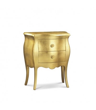 Comodino in Legno Bombato 2 Cassetti