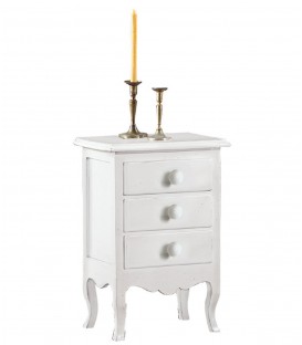 Comodino classico in legno 3 cassetti