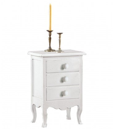 Comodino classico in legno 3 cassetti