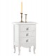 Comodino in legno 3 cassetti bianco opaco