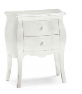 Comodino in Legno Bombato 2 Cassetti