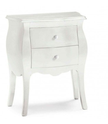 Comodino in Legno Bombato 2 Cassetti