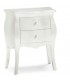 Comodino in Legno Bombato 2 Cassetti bianco opaco