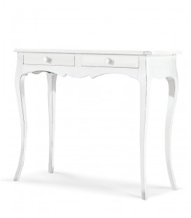 Consolle classica in legno 2 cassetti Bianco opaco