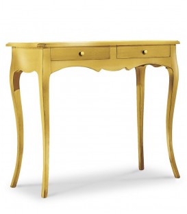 Consolle classica in legno 2 cassetti Foglia Oro