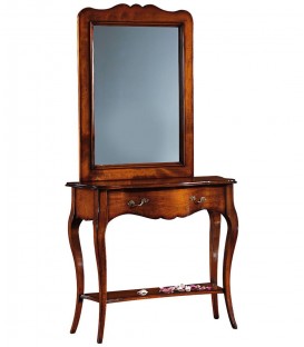 Consolle classica da ingresso in legno con cassetto Noce Bassano