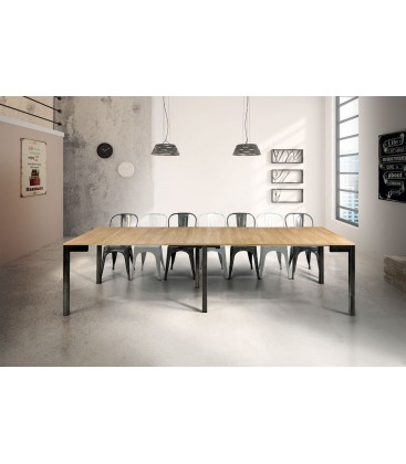 Consolle allungabile piano in legno rovere