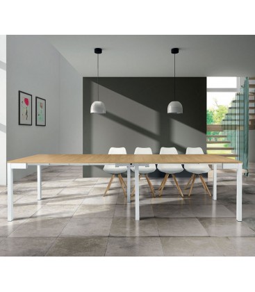 Consolle allungabile piano in legno rovere