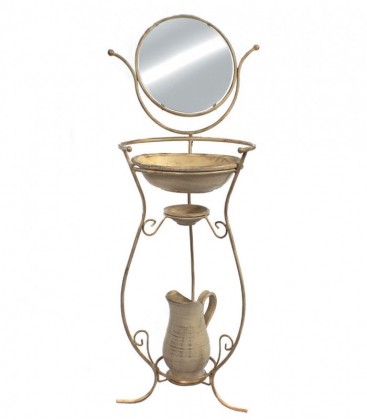 Lavabo Porta Catino in ferro battuto con ceramiche