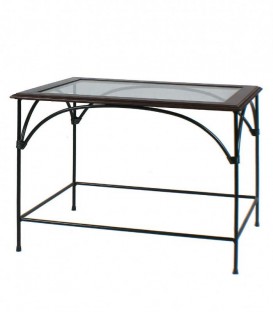 Tavolino da salotto rettangolare Country piano in vetro