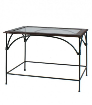 Tavolino da salotto rettangolare Country piano in vetro