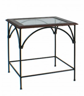Tavolino quadrato da salotto Country piano in vetro