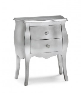 Comodino in Legno Bombato 2 Cassetti