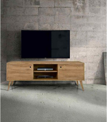 Porta TV moderno in abete spazzolato massello