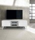 Porta TV moderno in abete spazzolato massello Bianco