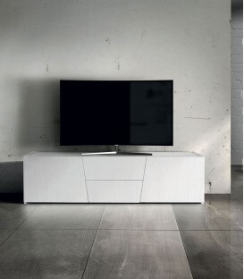 Porta TV in abete bianco spazzolato