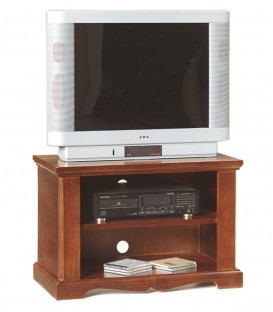 Porta TV legno noce arte povera con piedi a cipolla