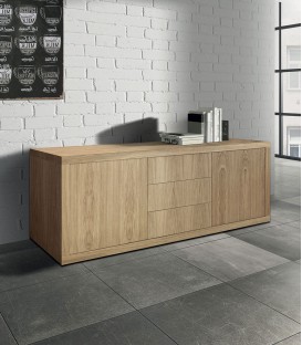 Credenza Moderna rovere 2 ante 3 cassetti