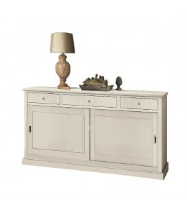 Credenza in legno con cassetti e ante scorrevoli